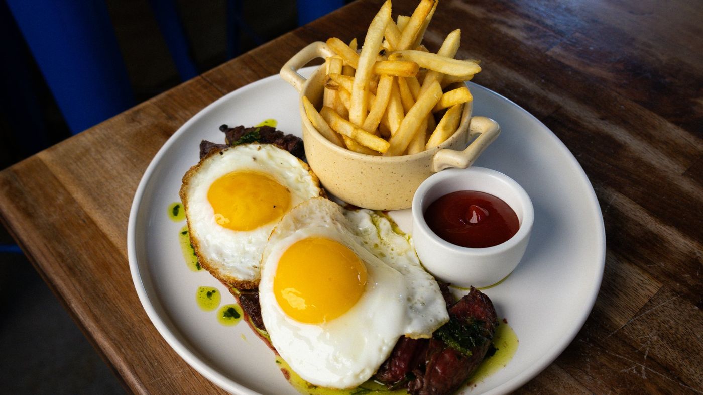 Steak and eggs